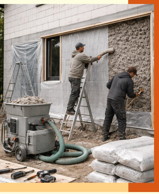 Утепление дома из газобетона эковатой в Тайшете от 4673 руб./м2 | ТепломастерТшт